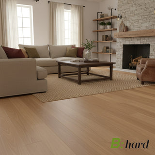 Piso B:Hard Natura Roble instalado en living